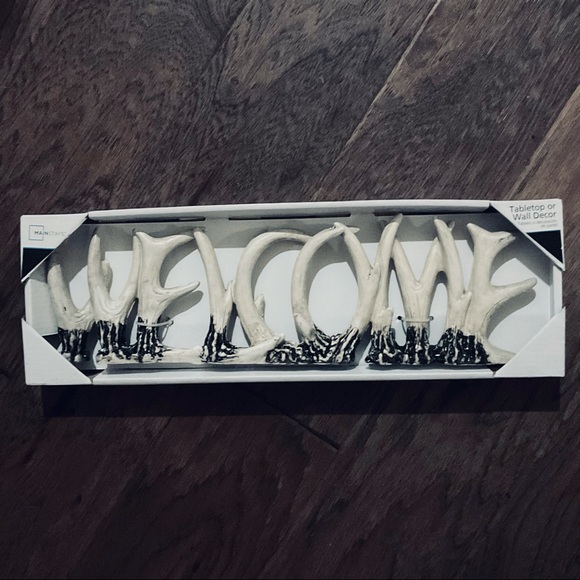 NEW Rustic Farmhouse Cabin Decor | Deer Antler Welcome - Picture 1 of 1